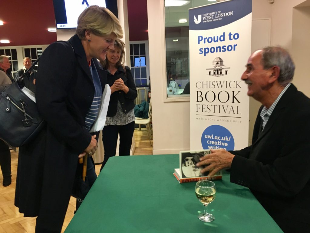 Clare Balding and Hunter Davies at the Chiswick Book Festival